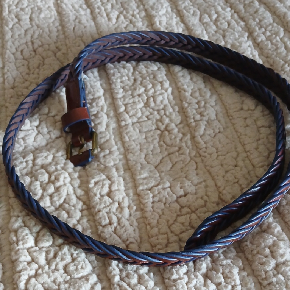 GAP Braided Leather Belt - Brown and Blue